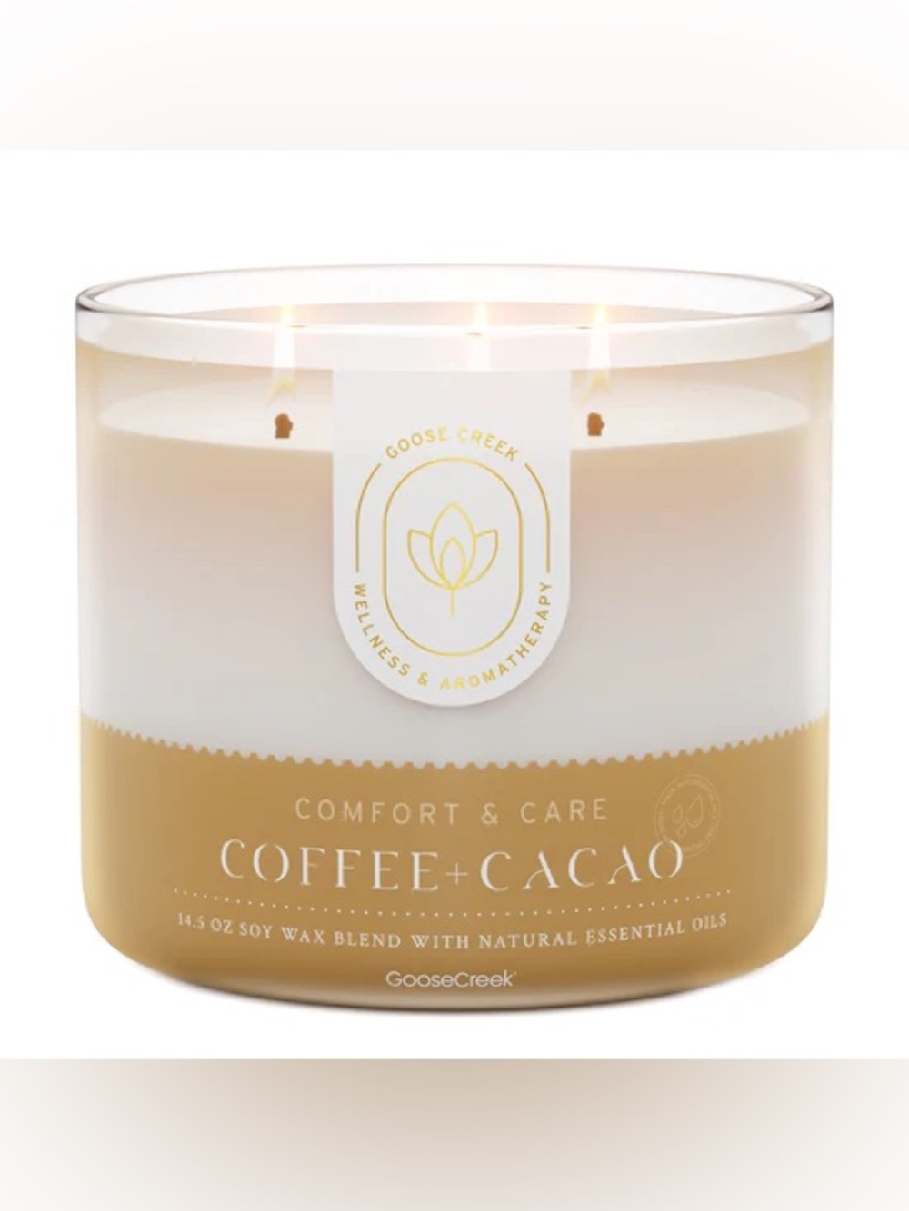 New Goose Creek Coffee & Cacao Aromatherapy 3-Wick Candle 14.5 oz